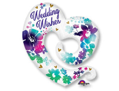 A Шар (31"/79 см) Фигура, "Wedding wishes" Цветы, 1 шт. в уп.