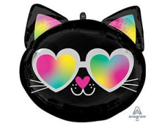 A Шар (17"/43 см) Фигура, Голова, Кошечка, 1 шт. в уп.